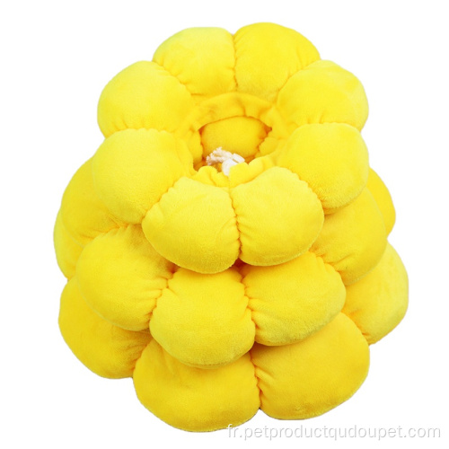 Collier pour animal de compagnie en polyester jaune tournesol